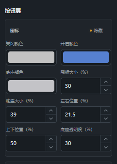 设置按钮本体的颜色、图标大小、虚线和位置